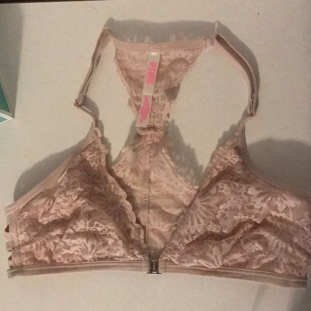 A pink bralette